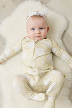 Load image into Gallery viewer, Moon Fruit Baby Zippy Bamboo Pajamas - Harvest Moon in Wheat
