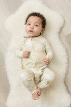 Load image into Gallery viewer, Moon Fruit Baby Zippy Bamboo Pajamas - Harvest Moon in Wheat
