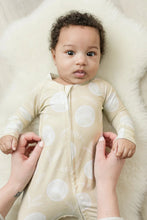 Load image into Gallery viewer, Moon Fruit Baby Zippy Bamboo Pajamas - Harvest Moon in Wheat
