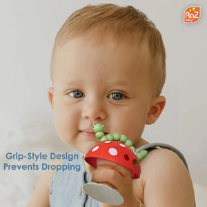 Razberry - Chompy Mushroom Grip Silicone Teether