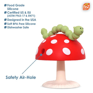 Razberry - Chompy Mushroom Grip Silicone Teether