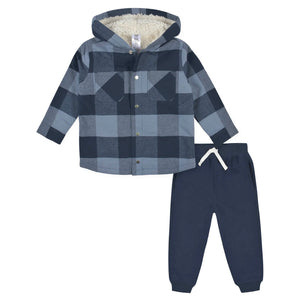 Gerber Baby Boy 2-Piece Jacket & Jogger Set - Navy Plaid