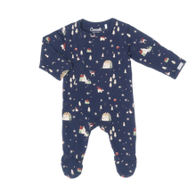 Load image into Gallery viewer, Coccoli Baby Cotton-Modal Zipper Footie - Bears on Dark Blue
