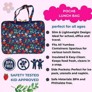 Yumbox Poche Insulated Lunch Bag Sleeve w/Handles - Strawberry Fields