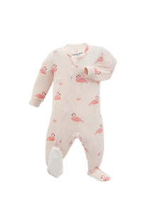 ZippyJamz Baby Bamboo Footed Zipper Sleeper - Pretty In Pink