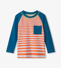 Load image into Gallery viewer, Hatley Boys Orange Stripes Long Sleeve Rashguard
