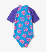 Load image into Gallery viewer, Hatley Girls Glowing Hearts One-Piece Rashguard
