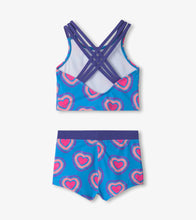 Load image into Gallery viewer, Hatley Girls Glowing Hearts Two-Piece Short Swimsuit
