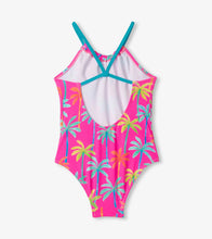 Load image into Gallery viewer, Hatley Girls Printed Palms Gather Front Swimsuit
