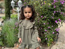 Load image into Gallery viewer, ettie + h Girls Sally Dress - Sage Green
