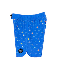 Feather 4 Arrow Boys Shark Fin Boardshort - Blue