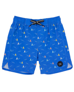 Feather 4 Arrow Boys Shark Fin Boardshort - Blue