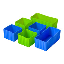 Load image into Gallery viewer, Yumbox Mini Silicone Bento Cup Set of 6 - Green &amp; Blue
