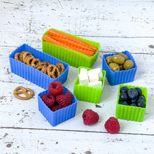 Load image into Gallery viewer, Yumbox Mini Silicone Bento Cup Set of 6 - Green &amp; Blue
