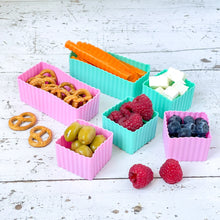 Load image into Gallery viewer, Yumbox Mini Silicone Bento Cup Set of 6 - Pink &amp; Aqua
