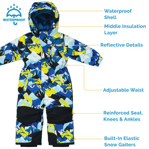 Jan & Jul Kids Waterproof Snowsuit | Neon Peaks