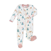 Load image into Gallery viewer, Silkberry Baby Girls Bamboo Footed Sleeper w/Two Way Zipper - Deer Forest Print
