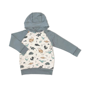 Silkberry Boys Bamboo Fleece Pullover Hoodie - Dino Delight/Windy