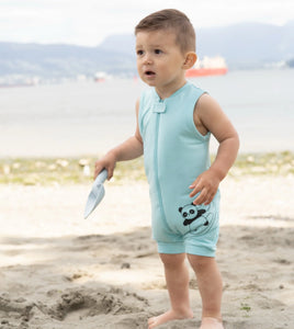 Silkberry Baby Bamboo Sleeveless Romper - Aqua