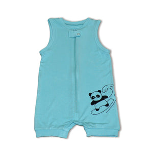 Silkberry Baby Bamboo Sleeveless Romper - Aqua