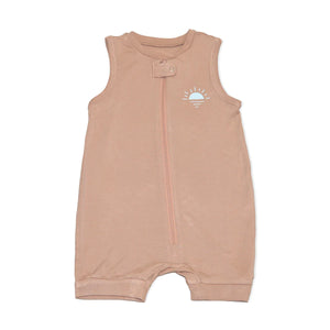 Silkberry Baby Bamboo Sleeveless Romper - Maple Sugar