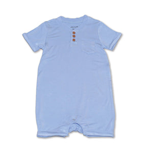 Silkberry Baby Boys Bamboo Short Sleeve Romper w/Buttons - Skydive