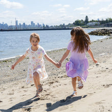 Load image into Gallery viewer, Silkberry Girls Bamboo Tiered Jersey Dress with Bloomer - Boho Surf Print
