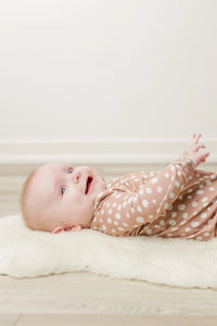 Moon Fruit Baby Zippy Bamboo Pajamas - White Dwarfs in Fawn