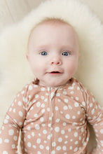 Load image into Gallery viewer, Moon Fruit Baby Zippy Bamboo Pajamas - White Dwarfs in Fawn
