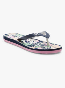 Roxy Girls Tahiti Sandals - Lt Navy/Pink