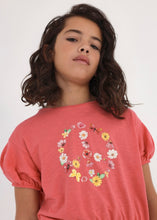 Load image into Gallery viewer, Mayoral Youth Girls Short Sleeve T-Shirt - Floral Peace
