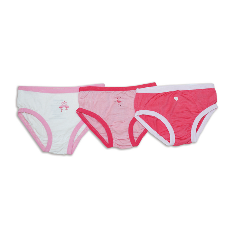 Bamboo Girls Bikini Underwear 3 pack (Pink Lemonade/Lustre/Soft