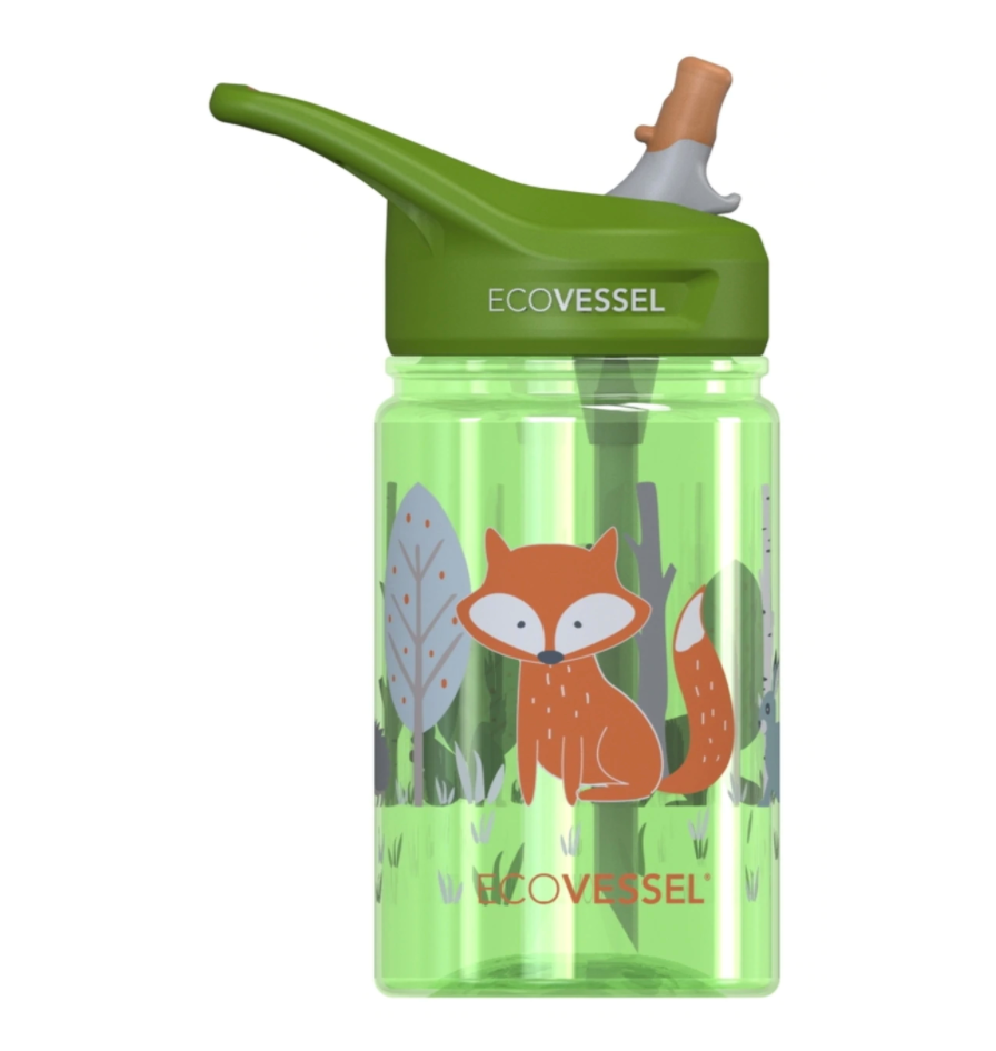 EcoVessel Kids Jungle Splash Water Bottle 12 oz