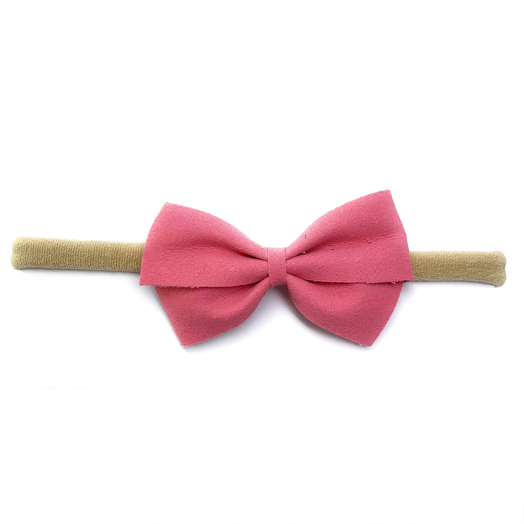 Baby Wisp Thali Faux Suede Bow Headband