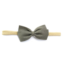 Load image into Gallery viewer, Baby Wisp Thali Faux Suede Bow Headband
